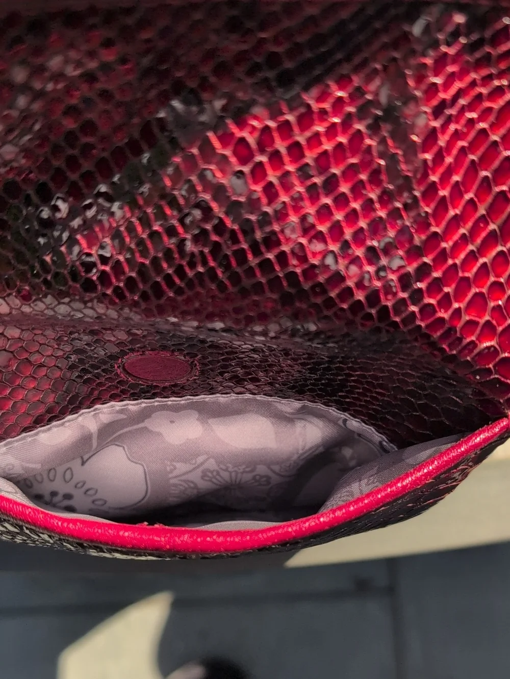 Brighton red snakeskin